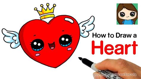 How To Draw A Heart With Wings Easy Cute Drawings Easy Drawings