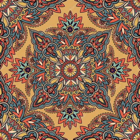 Indian Fabric Pattern — Stock Vector © Yokodesign 96553894