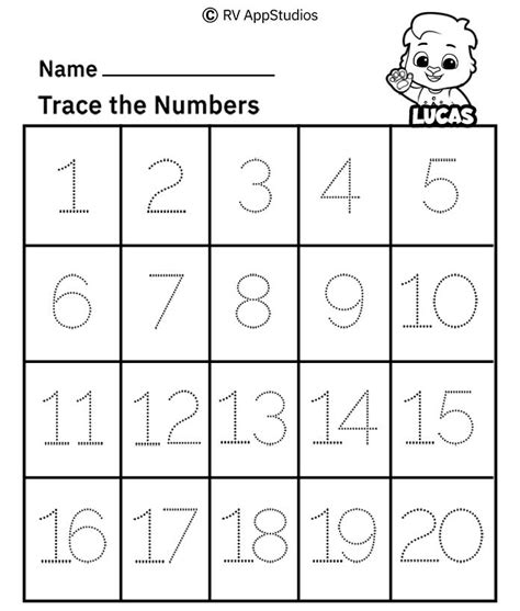 Free Trace The Numbers 11 20 Worksheets For Kids Free Trace The