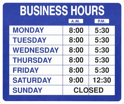 Office Hours Template Word For Your Needs