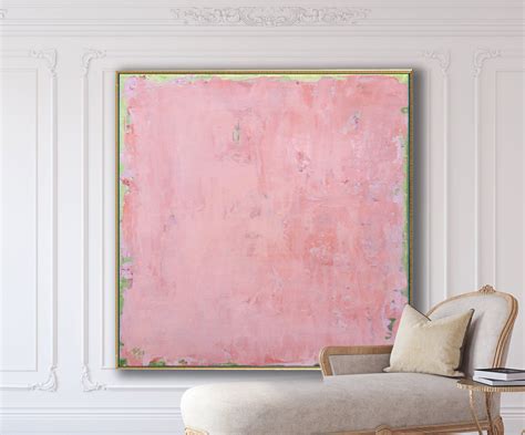Original Pink Abstract Painting Xlarge Canvas Art Minimalist Painting