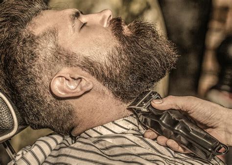 bearded man in barbershop man visiting hairstylist in barbershop barber works with a beard