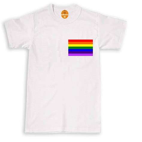 Gay Pride Rainbow Flag Pocket Type T Shirt Invading Uk