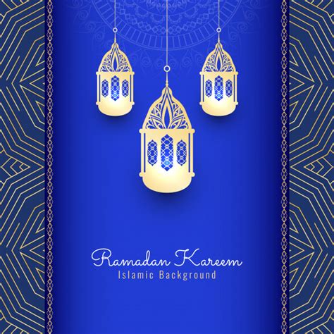 Free Vector Ramadan Kareem Religious Background With Lanterns