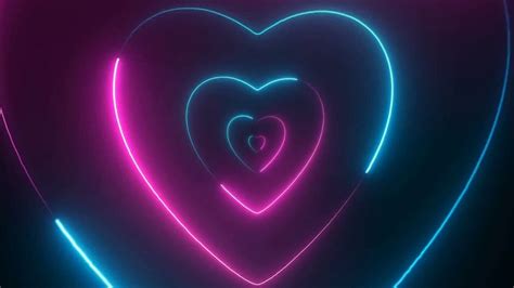 Heart Effect Video Night Love Neon Hearts Background Youtube