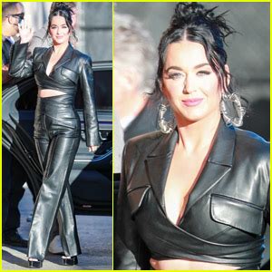 Katy Perry Slips Into Leather Outfit While Arriving At Jimmy Kimmel Live Studios Katy Perry