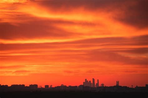 Premium Photo Skyline Of Moscow City At Sunset Russia