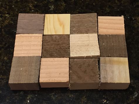Wood Blocks Flat Squares 1 12″ X 1 12″ X 34 Thick Set Of 12