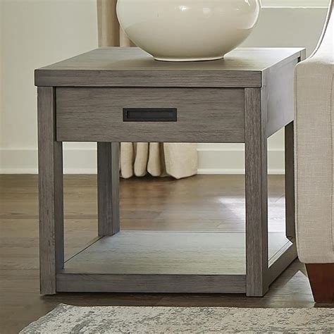 Riverside Furniture Riata Gray End Table W Drawer Sheely S Furniture Appliance End Tables