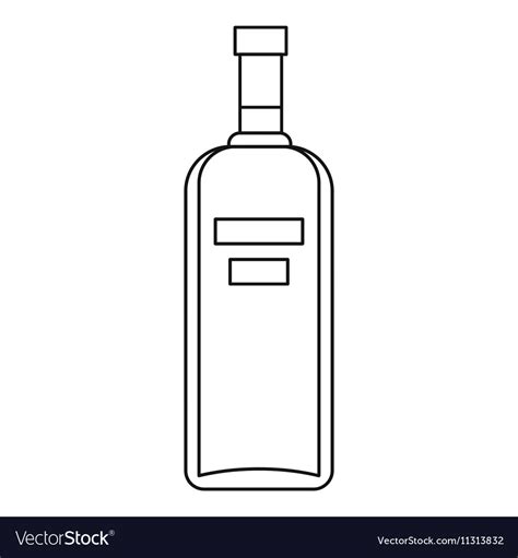 Bottle Of Vodka Icon Outline Style Royalty Free Vector Image