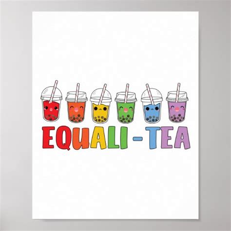 Bubble Boba Tea Equali Tea Lgbt Pride Rainbow Poster