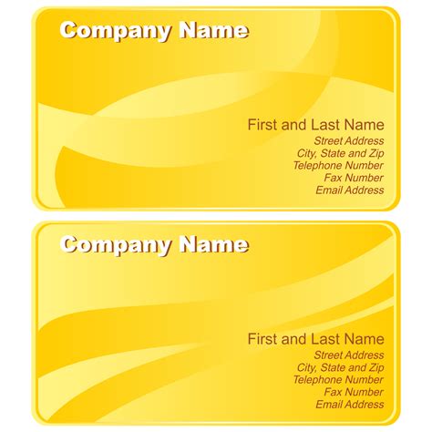Business card visiting card flat design, business cards, two company name cards illustrations, template, blue png. Vector for free use: Yellow business cards