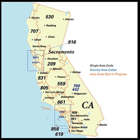 Area Codes Los Angeles Map