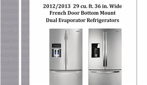Whirlpool French Door Service Manual 2012-13 | Refrigerator | Equipment