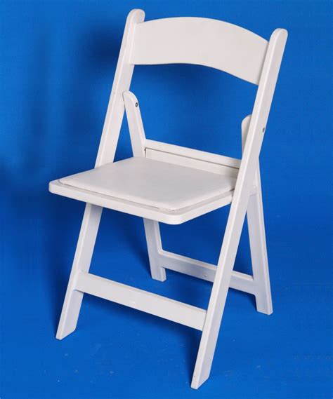 These wedding chairs are rated to hold up to 1,000 lbs of static weight with metal bracing in. Rent white resin folding chair with padded seat: Iowa City
