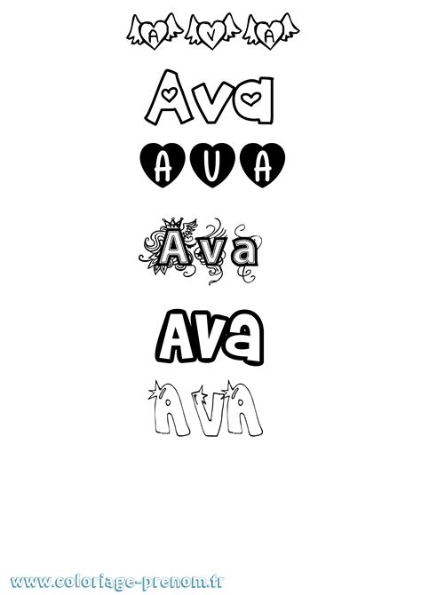 name ava coloring pages coloring pages