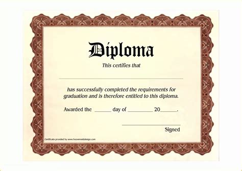 Free Printable Diploma Template Blank Certificates Graduation Hot Sex