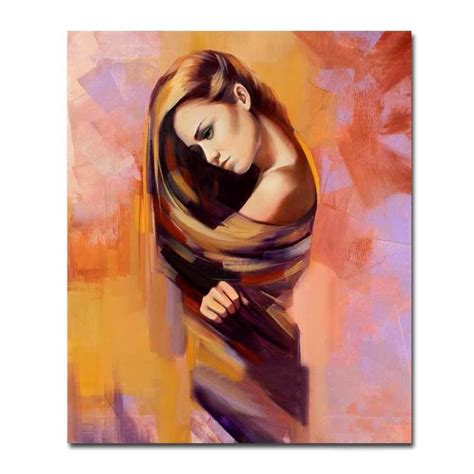 Hand Painted Abstract Figure Art Sexy Nude Girl Oil Painting On Canvas