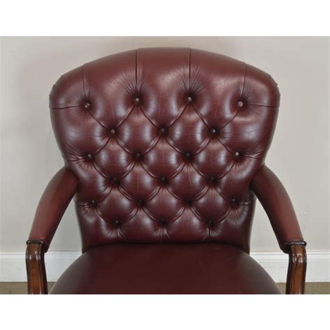 0 out of 5 stars, based on 0 reviews current price $1434.99 $ 1,434. Oxblood Red Leather Tufted Chesterfield Style Executive Office Desk Chair (E) | Chairish
