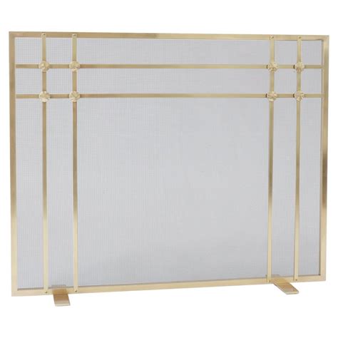 Contemporary Handmade Geometric Fireplace Screen Rimbaud In Brass By Anaktae For Sale At 1stdibs