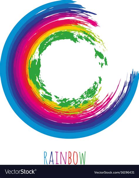 Brush Rainbow Circle For Your Design Colorful Vector Image