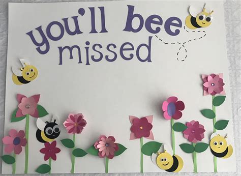 You’ll Bee Missed Card Farewell Cards Good Luck Cards Diy Goodbye Cards