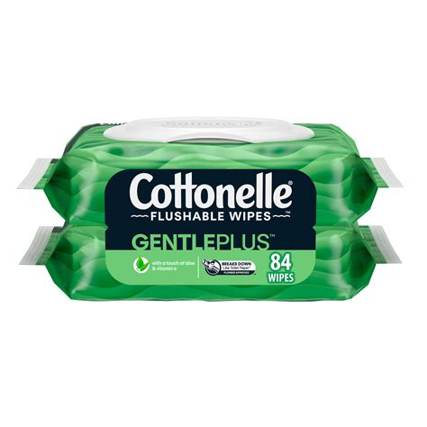 Cottonelle Gentleplus Flushable Wet Wipes With Aloe And Vitamin E Flip
