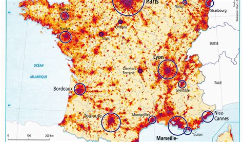 Population Density Map Of France France Population Density And Cities