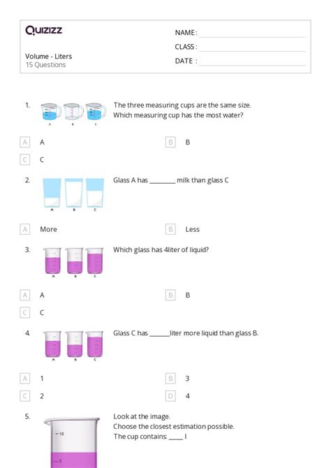 50 Volume Worksheets For 2nd Class On Quizizz Free And Printable