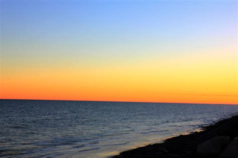 Peaceful Ocean At Sunset At Galveston Texas Image Free