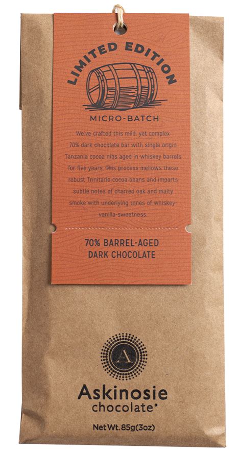 70 Barrel Aged Dark Chocolate Bar Dark Chocolate Bar Dark Chocolate
