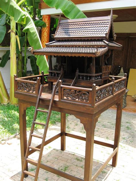 Asiana home decor wood carved panel. Thai Spirit House | Thailand Home Ideas | Asian house ...