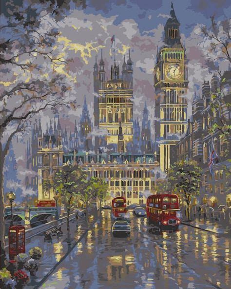 London At Dusk Diy Art Painting Cityscape Painting Oil Painting