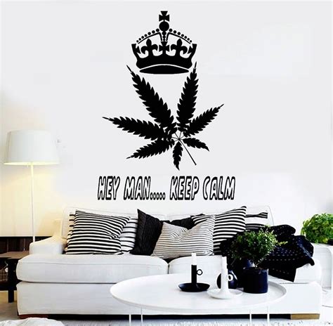 Vinyl Wall Decal Hippie Quote Weed Cannabis Rastafarian Stickers In