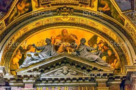 God Painting Statues Santa Maria Della Pace Church Basilica Rome Italy