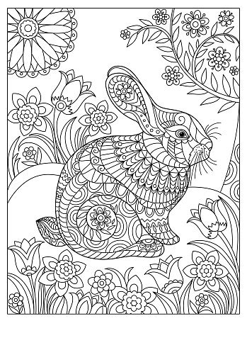 These coloring pages are ideal for toddlers because of their simplicity. Lapin De Printemps Coloriage Pour Adultes Et Enfants ...