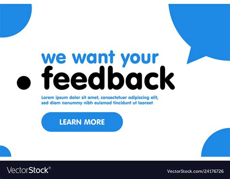 We Want Your Feedback Web Banner Template Vector Image