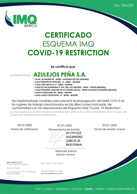 Once you have this pdf saved to your computer you can either print the card and fill the information in by hand or you can edit it with a pdf editor to add your information. certificado covid 19 | Azulejos Peña