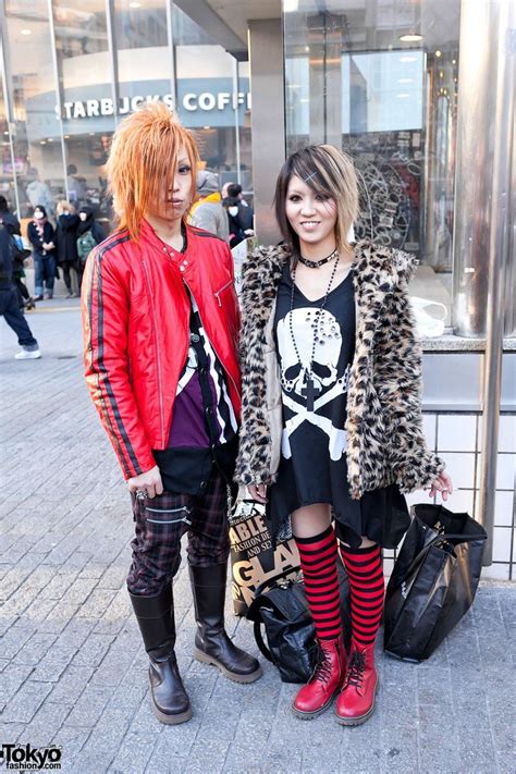 Leopard Print Skulls Boots And Striped Socks In Shibuya Tokyo Fashion