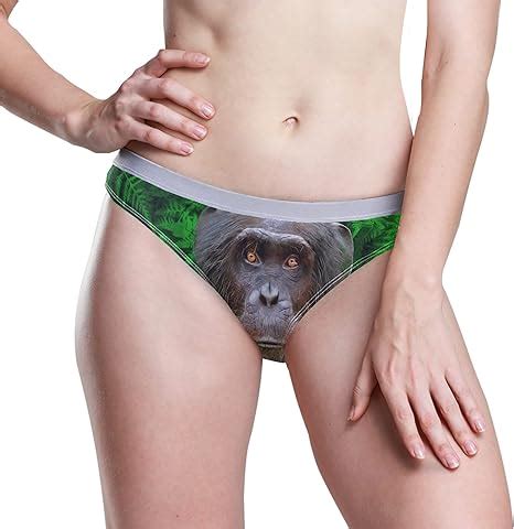 PUXUQU Women S Boxer Briefs Panties Gorilla Green Leaves Monkey Low