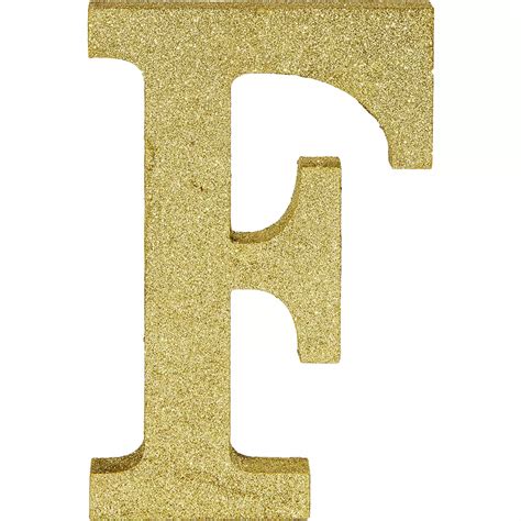 Glitter Gold Letter F Sign 6in X 9in Party City