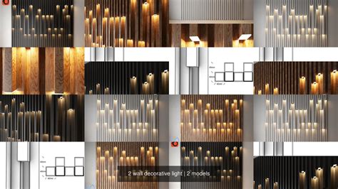 2 Wall Decorative Light 3d Model Collection Light Decorations Wall