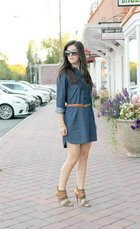 chambray dress for fall beautifully candid