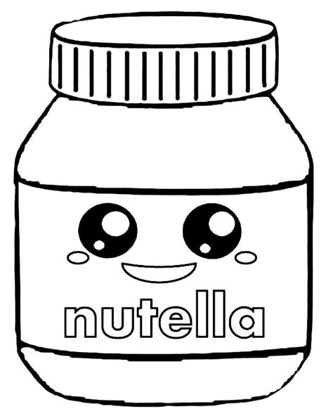 Kawaii Nutella Coloring Page With Sample Coloring Pages Food Porn Sex