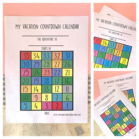 Printable Countdown Calendar For Vacation