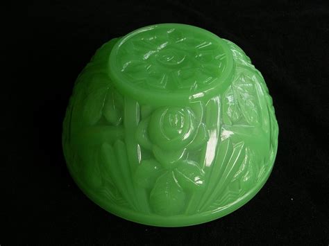 flickriver photoset jobling tudor rose art deco 1930s uranium green glass bowl by art of