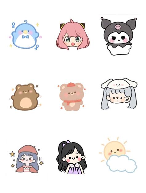 Aesthetic Sticker Pack Template Korean Printable Cute Bear In Our Heart