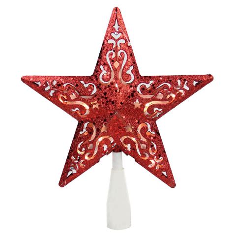 Northlight 85 In Red Glitter Star Cut Out Design Christmas Tree