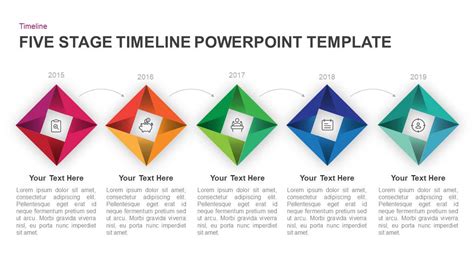 Five Stage Timeline Organizational Chart Keynote Temp