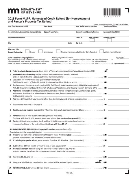 Mn Dor M1pr 2018 Fill Out Tax Template Online Us Legal Forms